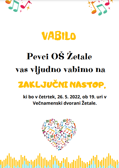 ZAKLJUČNI NASTOP PEVSKEGA ZBORA